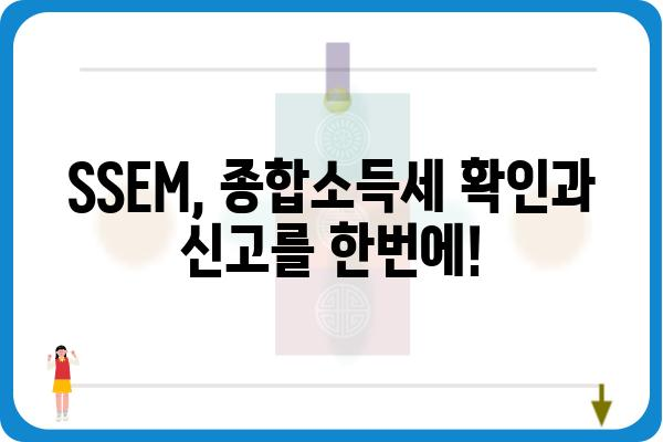 SSEM 5월 연말정산 종합소득세 확인하기