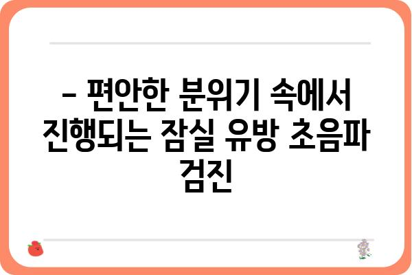 잠실 유방 초음파 잘하는 곳 추천 | 꼼꼼한 검진, 숙련된 의료진, 편안한 진료