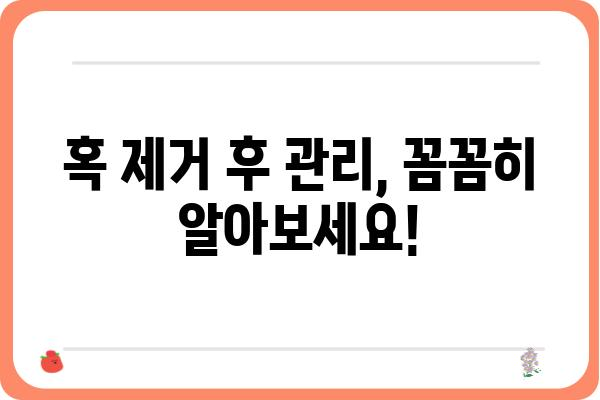 혹 제거, 안전하고 효과적인 방법 총정리 | 혹 제거, 피부과, 치료, 관리, 주의사항