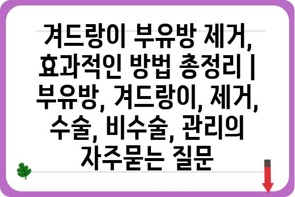 겨드랑이 부유방 제거, 효과적인 방법 총정리 | 부유방, 겨드랑이, 제거, 수술, 비수술, 관리