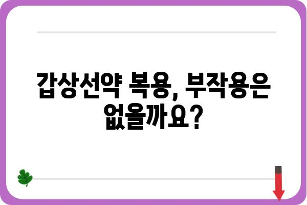 갑상선약 복용, 궁금한 점 해결하기 | 갑상선 질환, 약물 치료, 주의 사항, 부작용