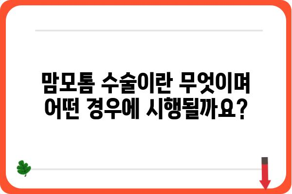 맘모톰 수술, 알아야 할 모든 것| 과정, 회복, 부작용까지 | 유방, 맘모톰, 검사, 치료, 병원