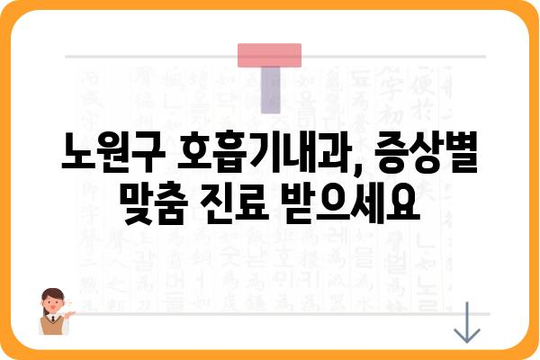 노원구 호흡기내과 찾기| 증상별 추천 병원 & 전문의 정보 | 호흡기 질환, 내과, 진료 예약, 노원구