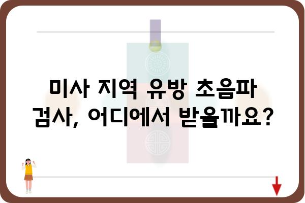 미사 유방 초음파 검사 안내 | 미사, 유방 초음파, 검사 정보, 예약, 비용