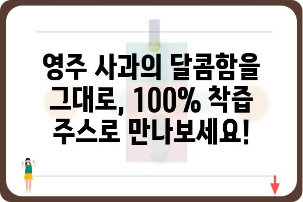 영주 사과의 달콤함을 담은 100% 착즙 주스, 영주사과즙 | 영주 사과, 착즙 주스, 건강 음료, 선물 추천