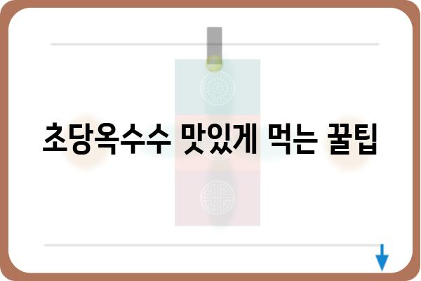 달콤하고 톡톡 터지는 맛! 초당옥수수 제대로 즐기는 방법 | 초당옥수수 레시피, 꿀팁, 보관법