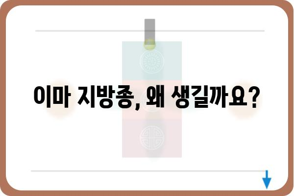 이마 지방종, 제대로 알고 치료하기 | 원인, 증상, 치료 방법, 주의 사항