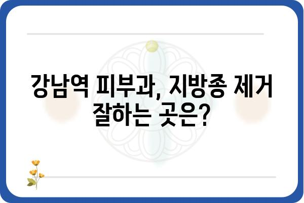 강남역 지방종 제거, 어디서 어떻게? | 지방종 제거, 강남역 피부과, 비용, 후기, 추천