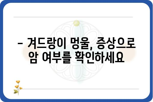 겨드랑이 멍울, 혹시 암일까요? | 겨드랑이 멍울 원인, 증상, 진단, 치료