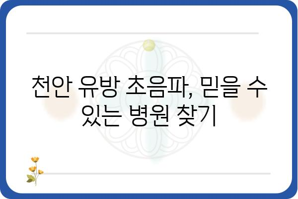 천안 유방 초음파 잘하는 곳 | 여성 건강검진, 유방암 조기 진단, 전문의 추천