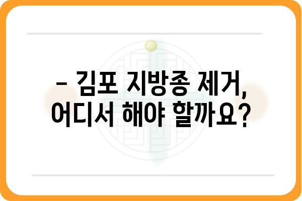 김포 지방종 제거, 어디서 어떻게 해야 할까요? | 김포 지방종 제거 병원, 비용, 후기, 전문의