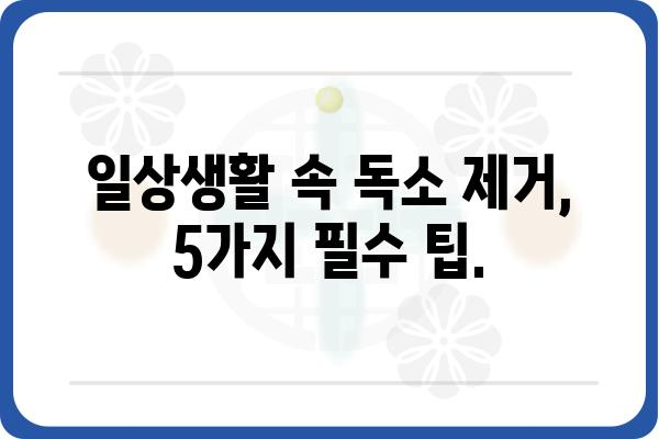 독소 제거| 건강한 삶을 위한 5가지 필수 가이드 |  독소, 건강, 해독, 몸 정화, 건강 식단