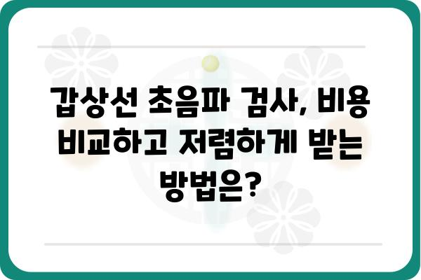 갑상선 초음파 비용 알아보기 | 지역별 병원 정보, 가격 비교, 검사 과정