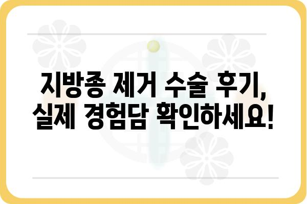 지방종 제거, 성형외과 선택 가이드 | 지방종, 성형수술, 비용, 후기, 추천