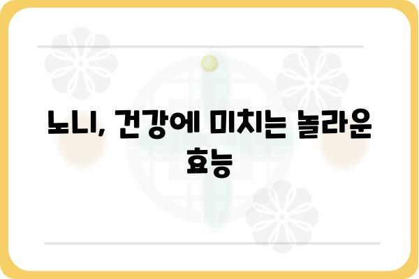 노니 효능과 부작용 완벽 정리 | 건강, 영양, 식품, 섭취 방법, 주의 사항