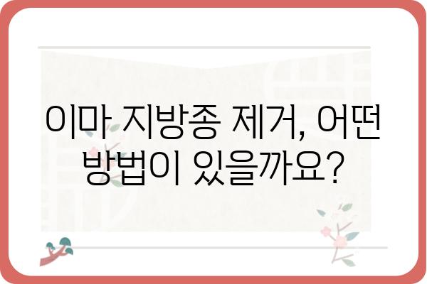 이마 지방종 제거, 안전하고 효과적인 방법 알아보기 | 지방종, 제거, 수술, 비용, 후기