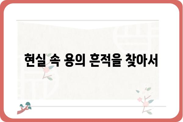 용과의 신비| 전설 속 용과 현실 속 용 | 용, 전설, 신화, 동양 문화, 서양 문화, 상징