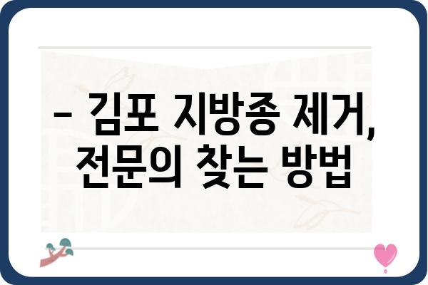 김포 지방종 제거, 어디서 어떻게 해야 할까요? | 김포 지방종 제거 병원, 비용, 후기, 전문의