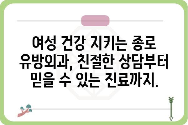 종로 유방외과 추천| 나에게 맞는 병원 찾기 | 유방암 검진, 유방 질환, 여성 건강, 종로