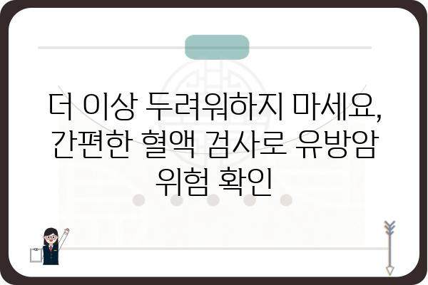 유방암 조기 진단의 혁신! 혈액 검사로 알아보는 유방암 위험도 | 유방암 검사, 혈액 검사, 조기 진단, 위험도